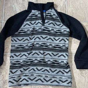 Kid’s Black and Gray Patterned Sweater/Pullover 1/4 Zip